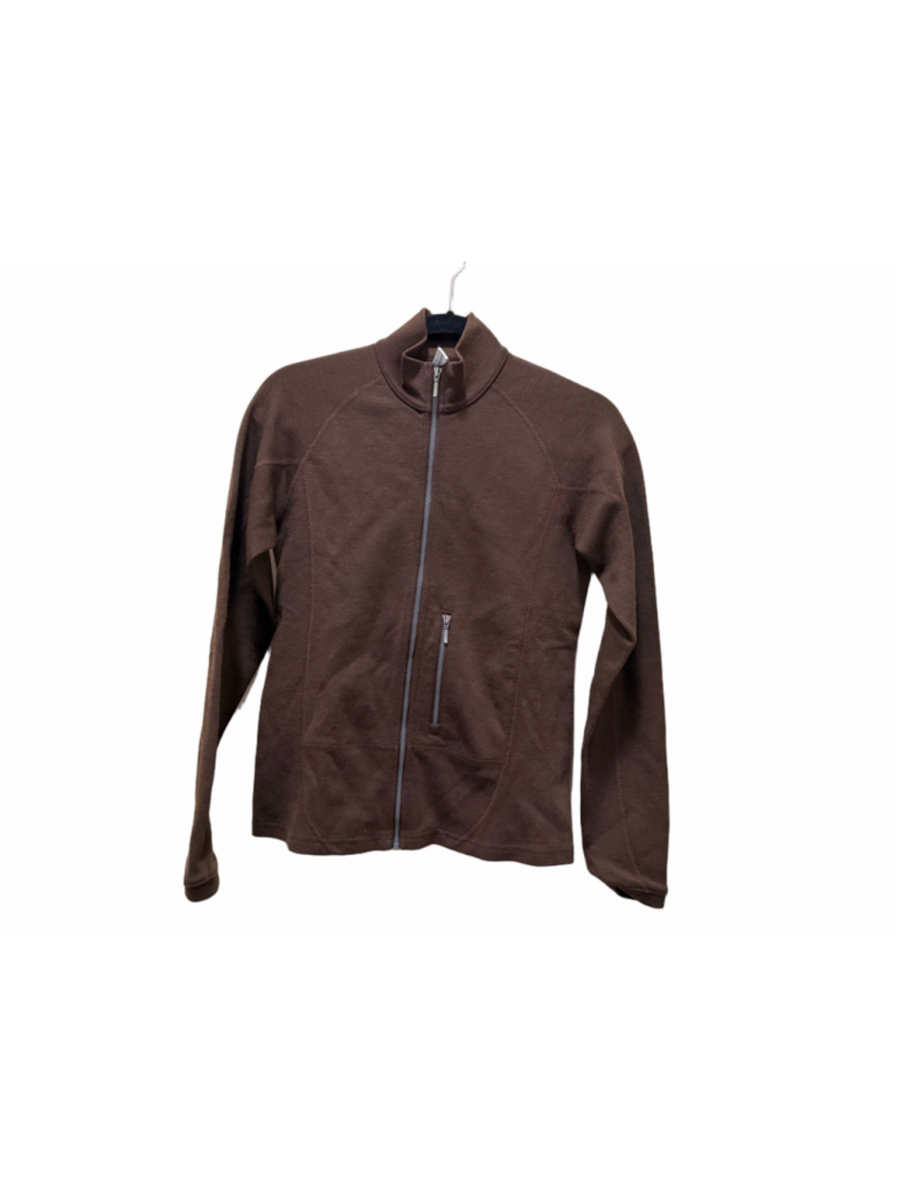 Women's Ibex Merino Wool Full Zip Jacket Brown Size S